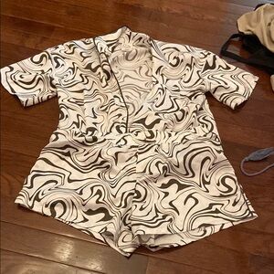Black and White Swirl Pattern pj set